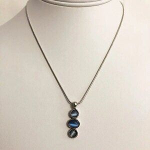 Lia Sophia Blue Cabochon Pendant Necklace